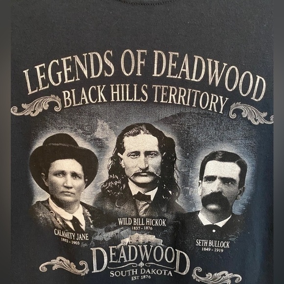 NWOT Legends of Deadwood South Dakota Black T Shirt Mens XL - Picture 4 of 8